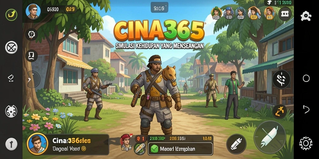 Tampilan menarik dari gameplay simulasi CINA365 yang penuh warna.