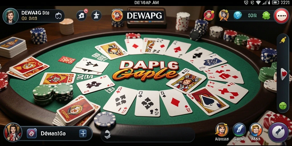 Tampilan gameplay seru DEWAPG saat bermain Gaple dengan teman.