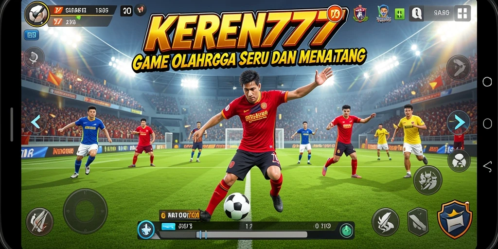 Tangkapan layar dari gameplay KEREN777 yang menunjukkan aksi seru di lapangan.
