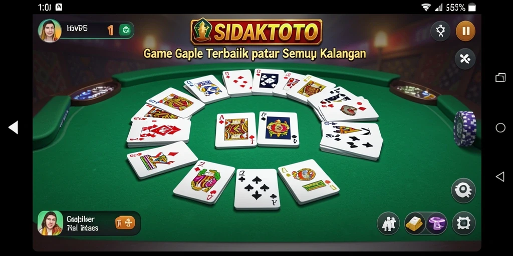 Tampilan gameplay menarik dari SIDAKTOTO yang menampilkan suasana Gaple.